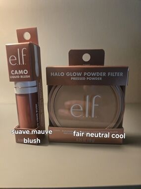 Camo Liquid Blush in Suave Mauve & Halo Glow Powder Filter in Fair Neutral Cool